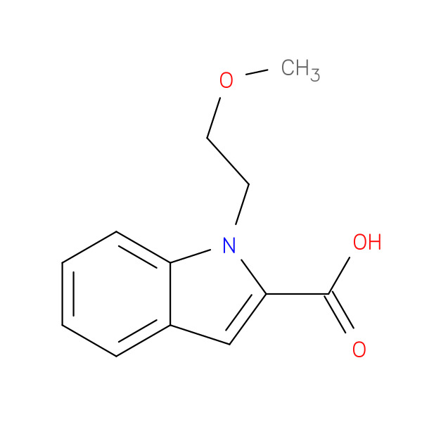 1H-Indole-2-carboxylic acid, 1-(2-methoxyethyl)- 化学構造式