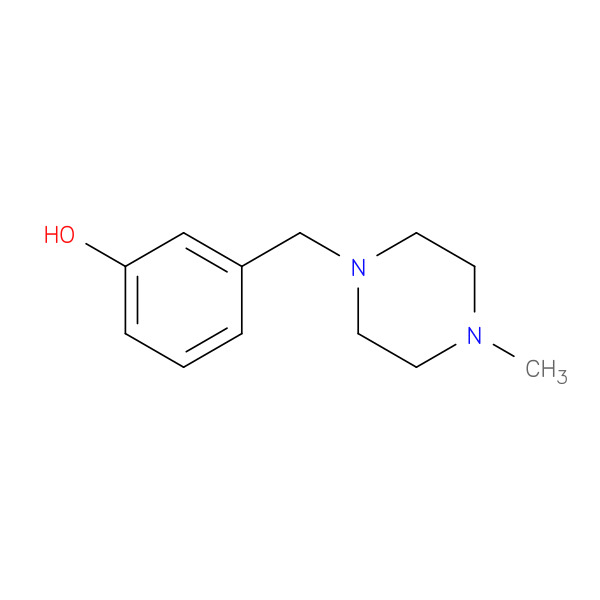 Phenol, 3-[(4-methyl-1-piperazinyl)methyl]- 化学構造式