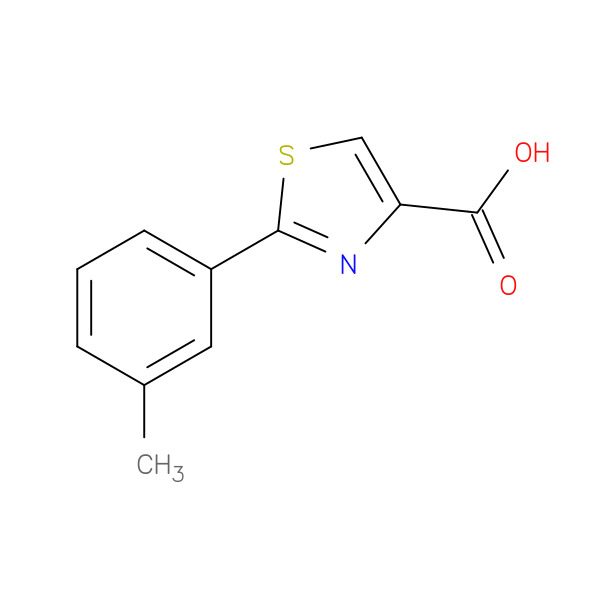 4-Thiazolecarboxylic acid, 2-(3-methylphenyl)- 化学構造式