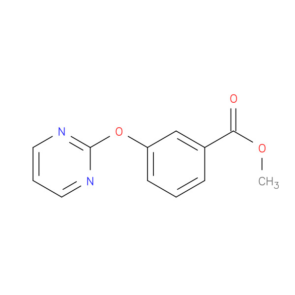 Benzoic acid, 3-(2-pyrimidinyloxy)-, methyl ester 化学構造式