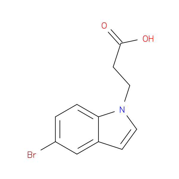 3-(5-Bromo-1h-indol-1-yl)propanoic acid 化学構造式
