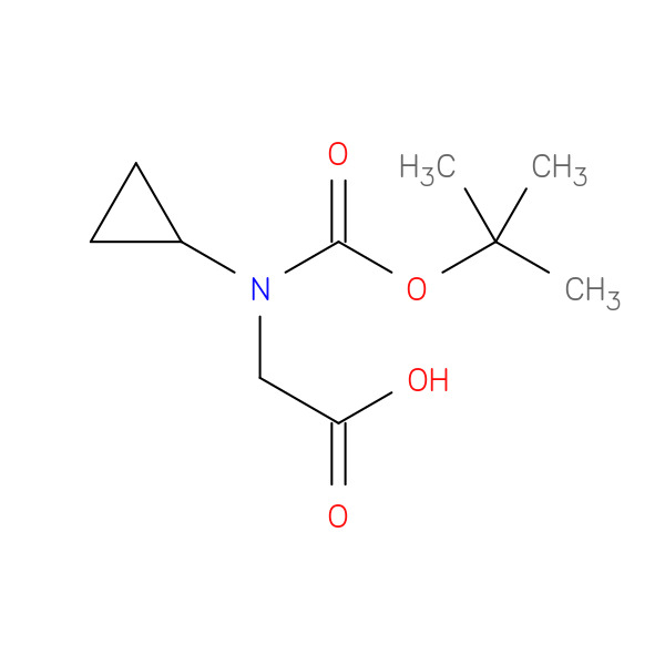 N-(tert-Butoxycarbonyl)-n-cyclopropylglycine 化学構造式