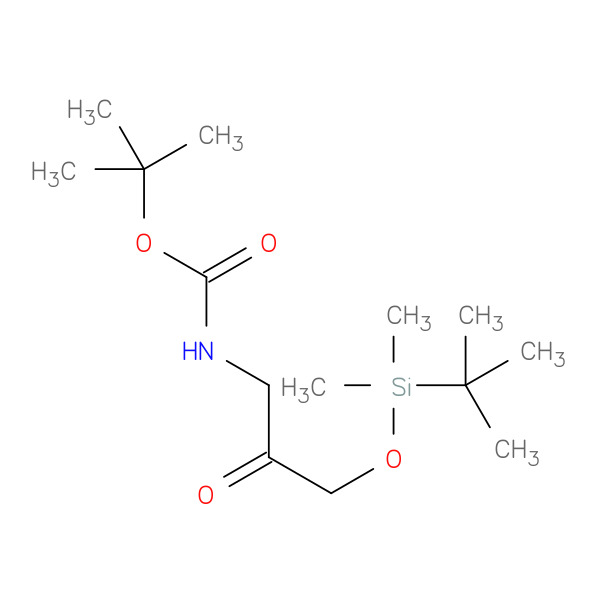 Carbamic acid, [3-[[(1,1-dimethylethyl)dimethylsilyl]oxy]-2-oxopropyl]-,1,1-dimethylethyl ester 化学構造式
