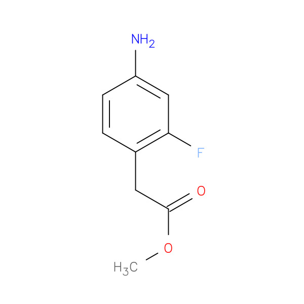 BENZENEACETIC ACID, 4-AMINO-2-FLUORO-, METHYL ESTER 化学構造式