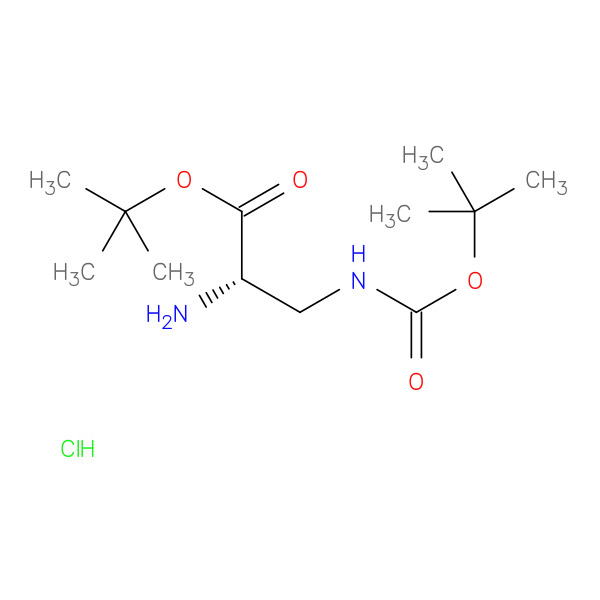 L-Alanine, 3-[[(1,1-dimethylethoxy)carbonyl]amino]-, 1,1-dimethylethylester, monohydrochloride 化学構造式