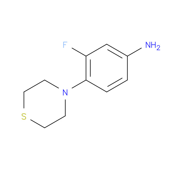 Benzenamine, 3-fluoro-4-(4-thiomorpholinyl)- 化学構造式