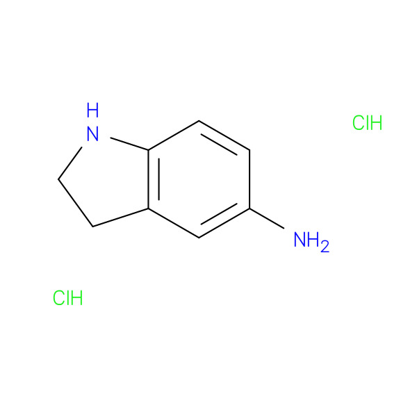 1H-Indol-5-amine, 2,3-dihydro-, dihydrochloride 化学構造式