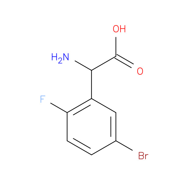 2-Amino-2-(5-bromo-2-fluorophenyl)aceticAcid 化学構造式