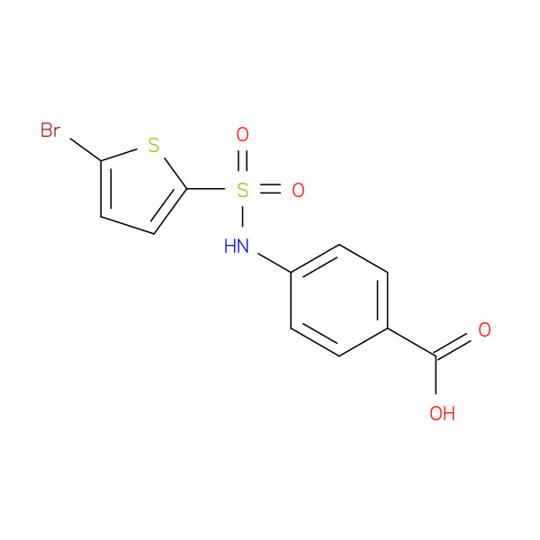 4-(5-Bromo-thiophene-2-sulfonylamino)-benzoic acid 化学構造式