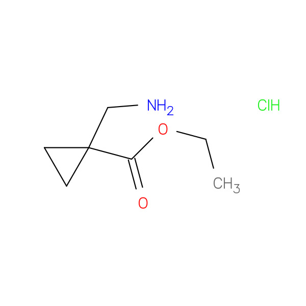 ETHYL 1-(AMINOMETHYL)CYCLOPROPANECARBOXYLATE HCL 化学構造式