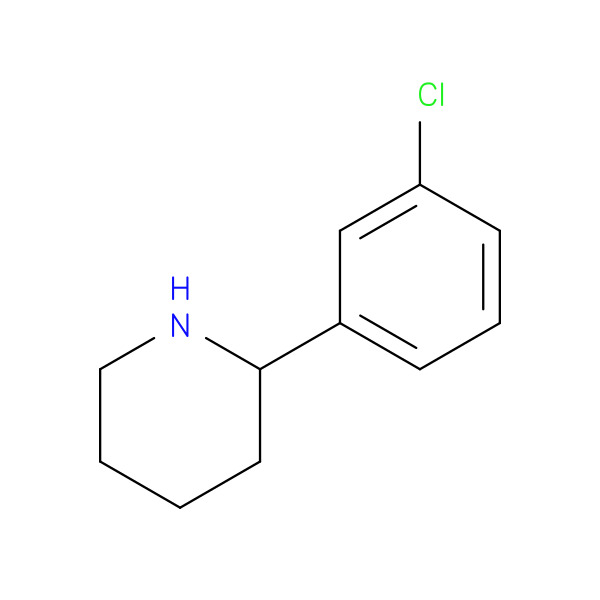 2-(3-CHLOROPHENYL)PIPERIDINE 化学構造式
