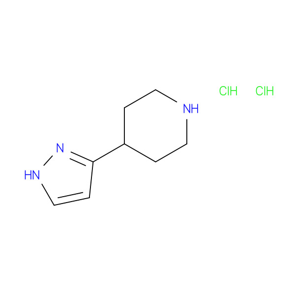 Piperidine, 4-(1H-pyrazol-3-yl)-, dihydrochloride 化学構造式