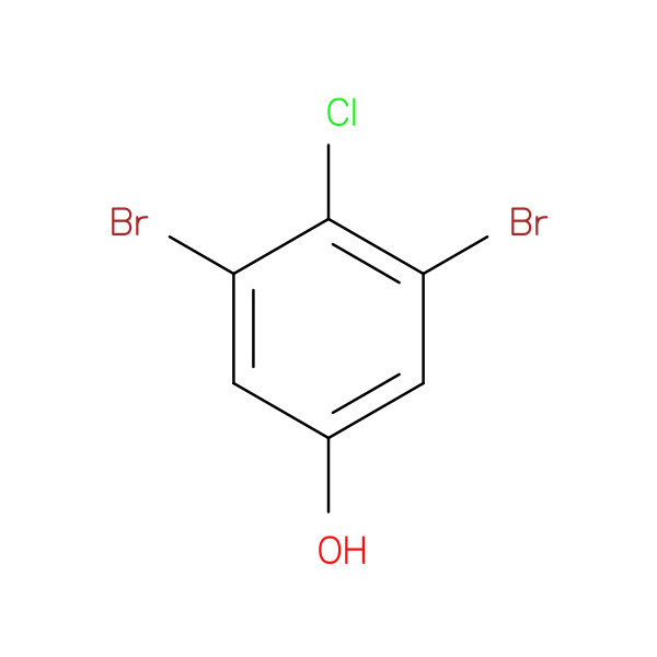 3,5-Dibromo-4-chlorophenol 化学構造式