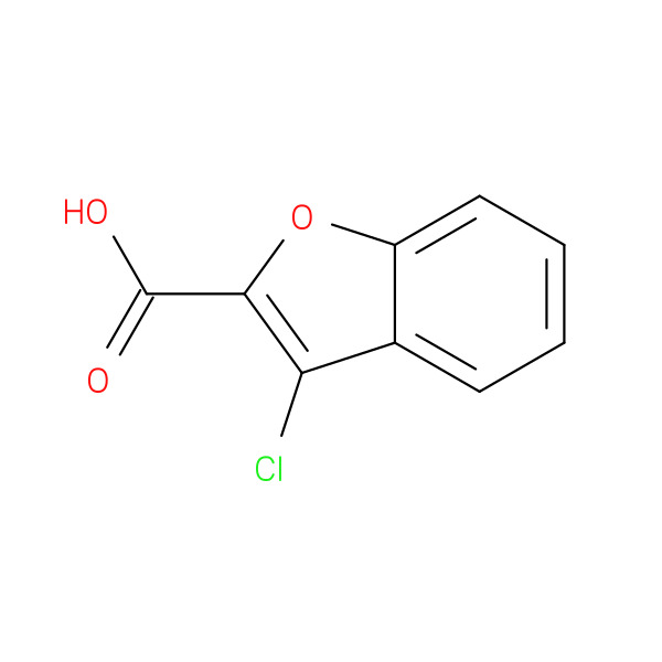 3-chloro-1-benzofuran-2-carboxylic acid 化学構造式