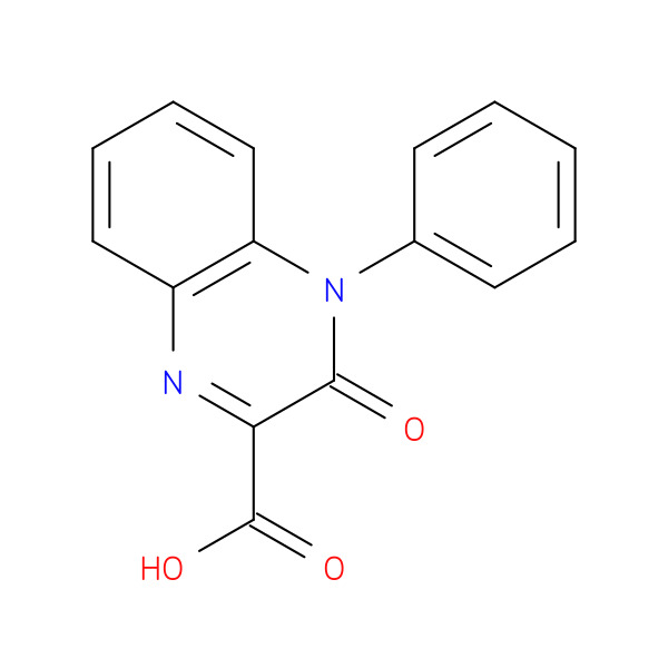 3-Oxo-4-phenyl-3,4-dihydroquinoxaline-2-carboxylic acid 化学構造式