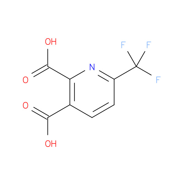 2,3-Pyridinedicarboxylic acid, 6-(trifluoromethyl)- 化学構造式