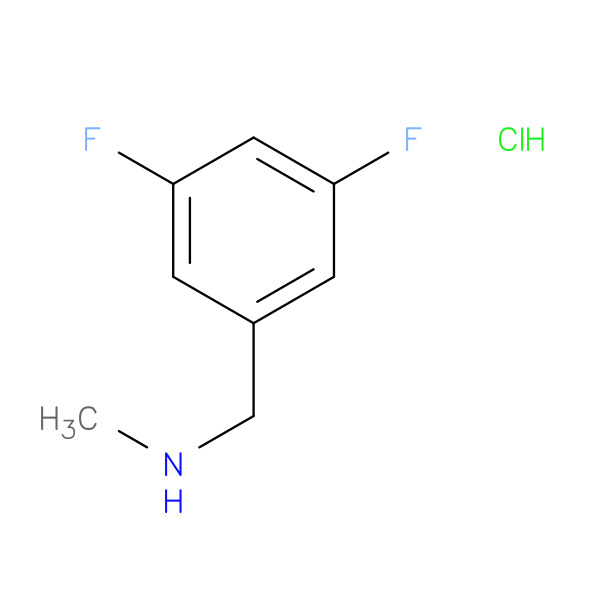 Benzenemethanamine, 3,5-difluoro-N-methyl-, hydrochloride 化学構造式
