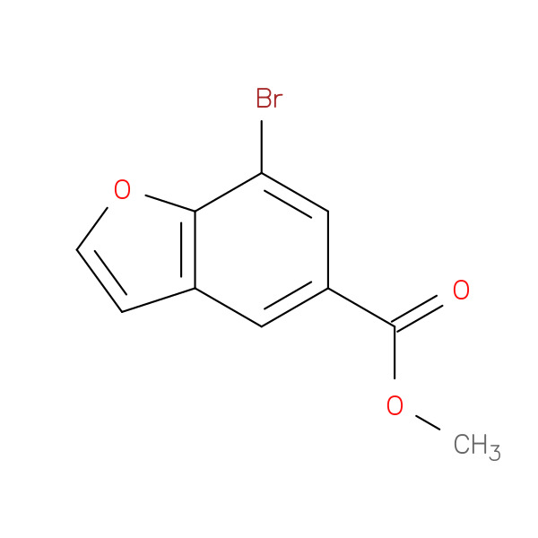 methyl 7-bromo-1-benzofuran-5-carboxylate 化学構造式