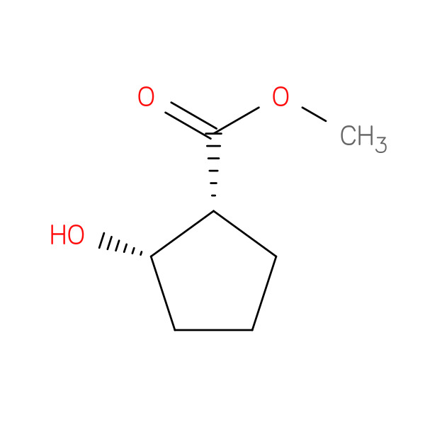 Cyclopentanecarboxylic acid, 2-hydroxy-, methyl ester, cis- 化学構造式