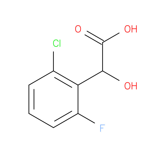 2-(2-Chloro-6-fluorophenyl)-2-hydroxyacetic acid 化学構造式