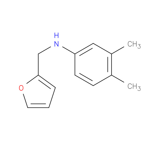 N-(Furan-2-ylmethyl)-3,4-dimethylaniline 化学構造式