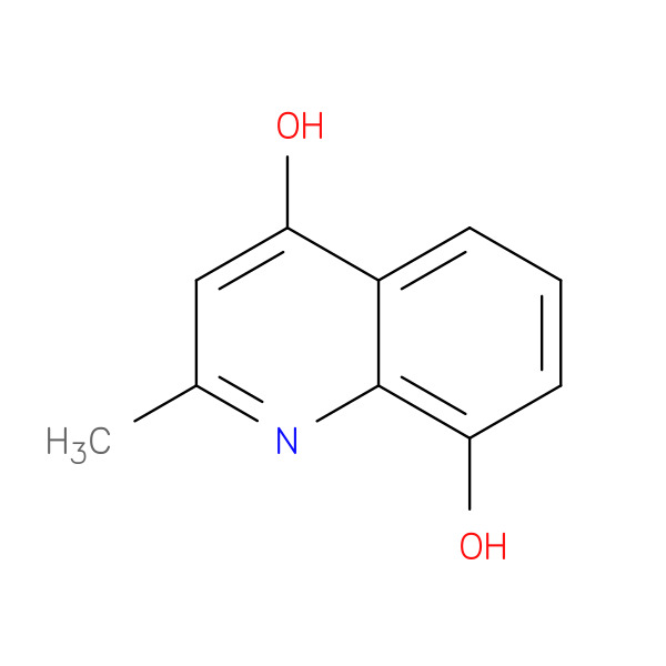 2-METHYLQUINOLINE-4,8-DIOL 化学構造式