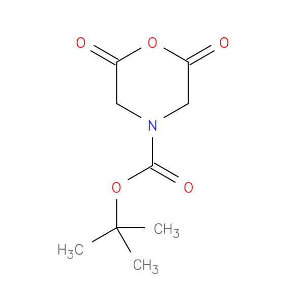 tert-Butyl2,6-dioxomorpholine-4-carboxylate 化学構造式