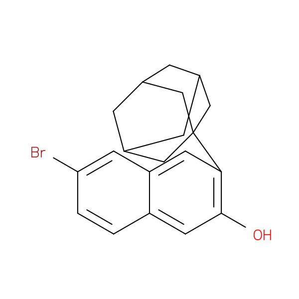 3-(Adamantan-1-yl)-6-bromonaphthalen-2-ol 化学構造式