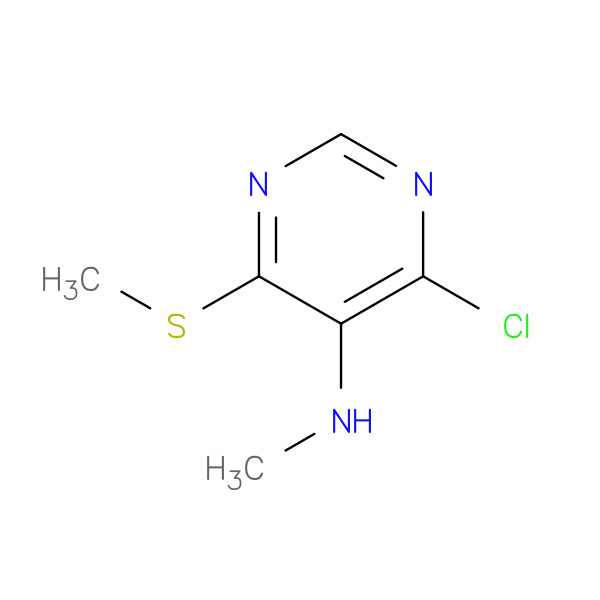 4-Chloro-N-methyl-6-(methylsulfanyl)pyrimidin-5-amine 化学構造式