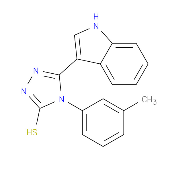 5-(1H-INDOL-3-YL)-4-(3-METHYLPHENYL)-4H-1,2,4-TRIAZOLE-3-THIOL 化学構造式