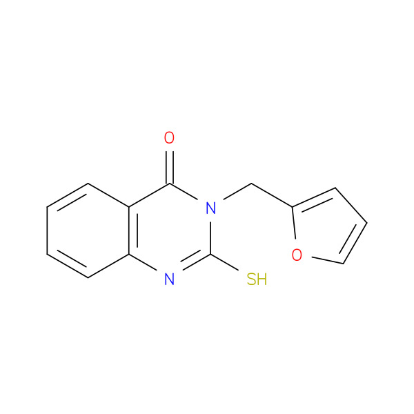 3-(furan-2-ylmethyl)-2-sulfanyl-3,4-dihydroquinazolin-4-one 化学構造式