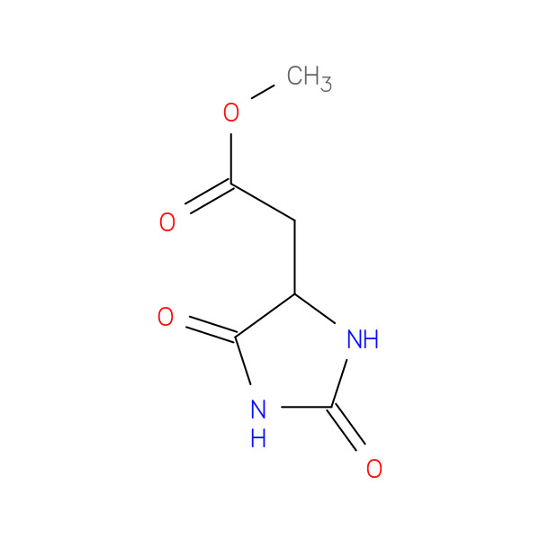 Methyl 2-(2,5-Dioxoimidazolidin-4-Yl)Acetate 化学構造式