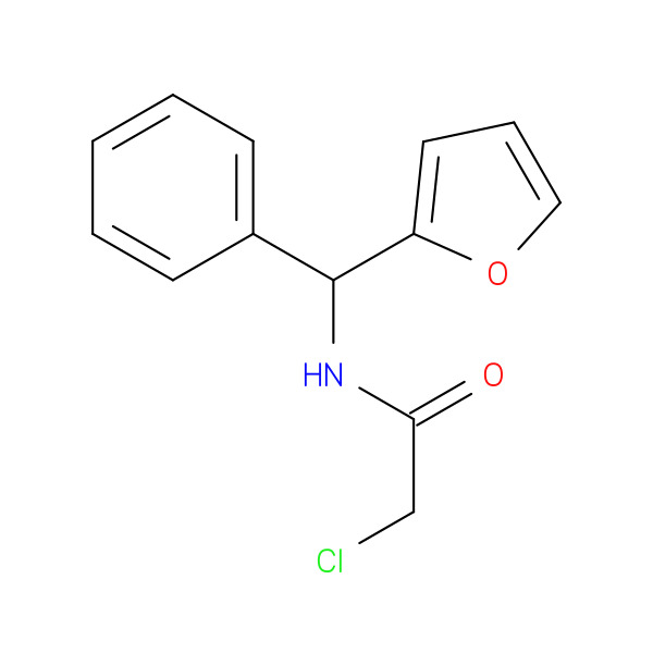 2-Chloro-N-[furan-2-yl(phenyl)methyl]acetamide 化学構造式