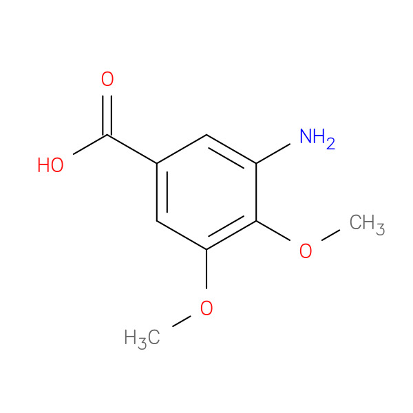 3-Amino-4,5-dimethoxybenzoic acid 化学構造式