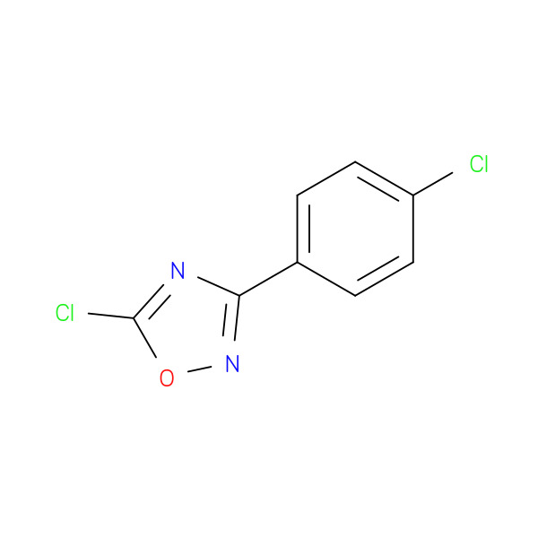5-CHLORO-3-(4-CHLOROPHENYL)-1,2,4-OXADIAZOLE 化学構造式