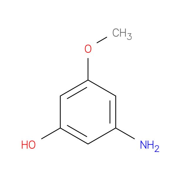 3-Amino-5-methoxyphenol 化学構造式