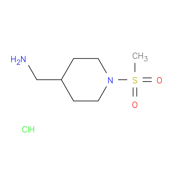 (1-methanesulfonylpiperidin-4-yl)methanamine hydrochloride 化学構造式