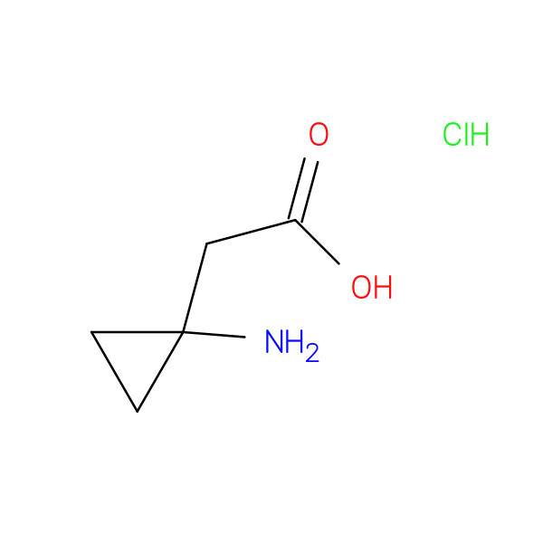 2-(1-Aminocyclopropyl)acetic acid hydrochloride 化学構造式