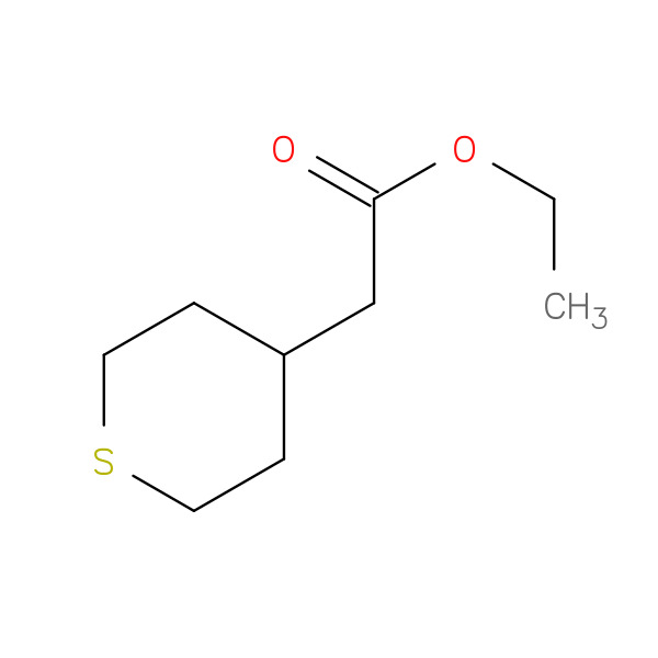 ethyl 2-(thian-4-yl)acetate 化学構造式