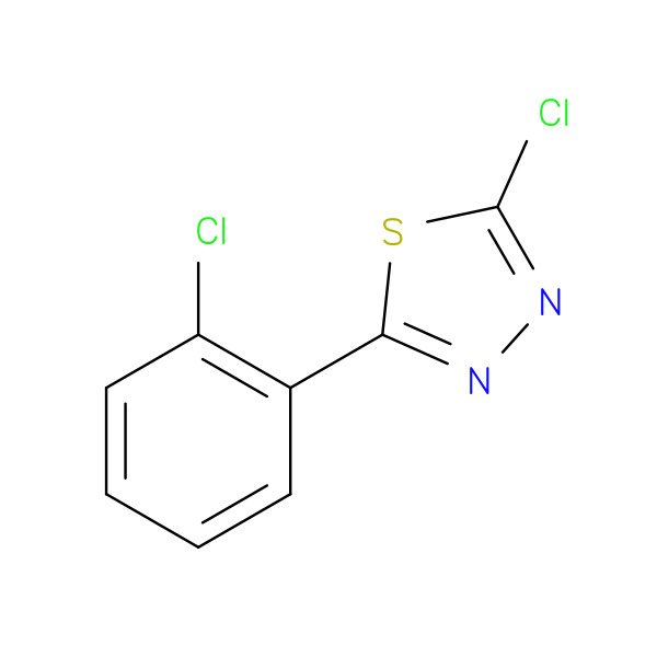 2-Chloro-5-(2-chlorophenyl)-1,3,4-thiadiazole 化学構造式