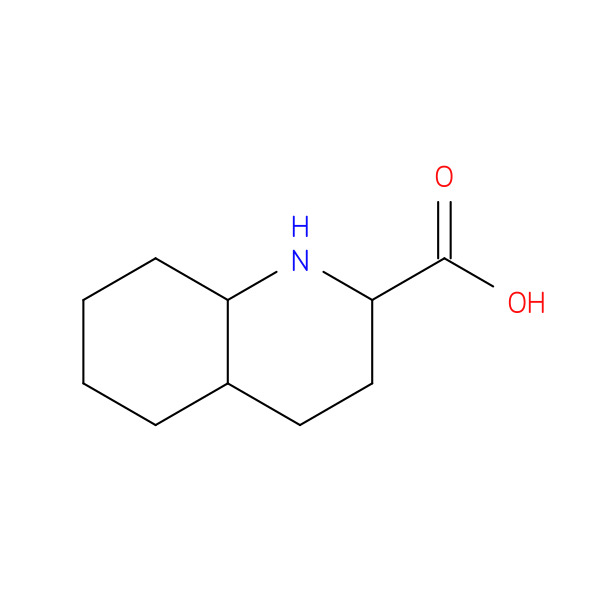 DECAHYDROQUINOLINE-2-CARBOXYLIC ACID 化学構造式