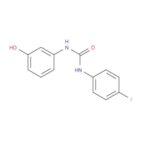 1-(4-fluorophenyl)-3-(3-hydroxyphenyl)urea 化学構造式