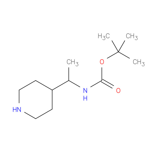 tert-Butyl N-[1-(piperidin-4-yl)ethyl]carbamate 化学構造式