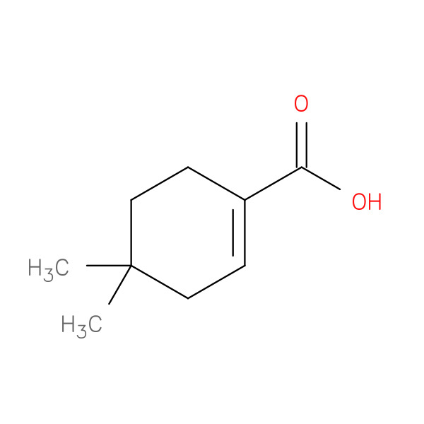 4,4-Dimethylcyclohex-1-ene-1-carboxylic acid 化学構造式