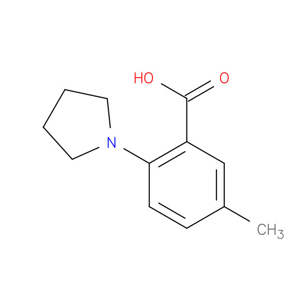 5-METHYL-2-(PYRROLIDIN-1-YL)BENZOIC ACID 化学構造式