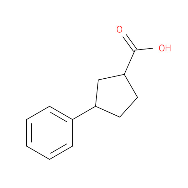 3-PHENYLCYCLOPENTANE-1-CARBOXYLIC ACID 化学構造式