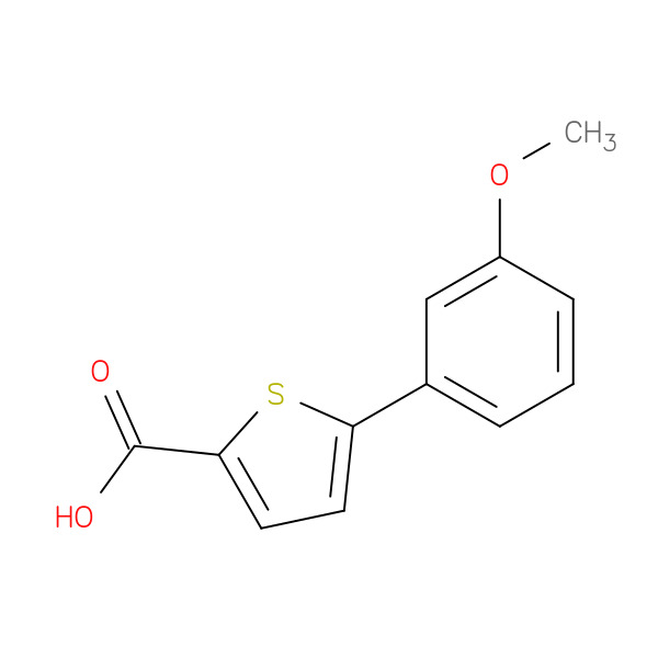5-(3-METHOXY PHENYL)THIOPHENE-2-CARBOXYLIC ACID 化学構造式