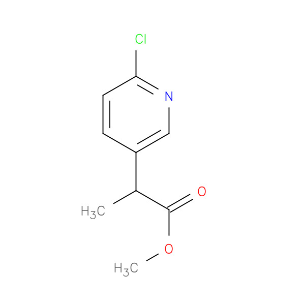 METHYL 2-(6-CHLOROPYRIDIN-3-YL)PROPANOATE 化学構造式