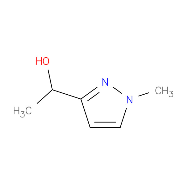 1-(1-Methyl-1H-pyrazol-3-yl)ethan-1-ol 化学構造式