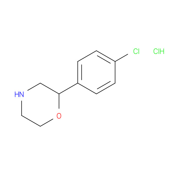 2-(4-Chlorophenyl)morpholine Hydrochloride 化学構造式